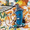 Graffiti fotobehang Blauw