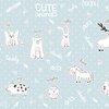 Dieren behang Cute Animals - Blauw