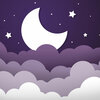 Maan en Wolken fotobehang Paars
