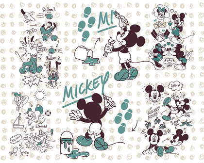 Mickey Mouse vliesbehang Friends
