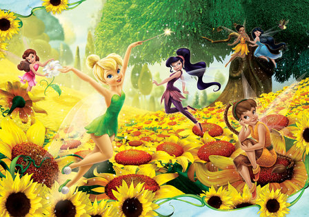 Disney Fairies behang Zonnebloemen