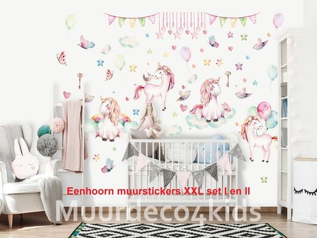 Babykamer muurstickers Eenhoorns