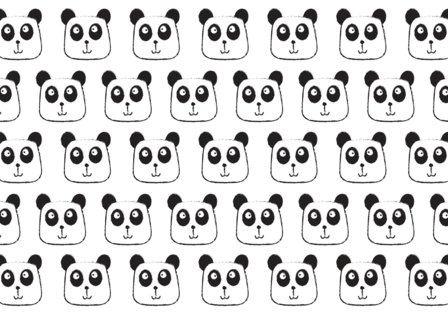 Getekende Panda&#039;s vlies behang