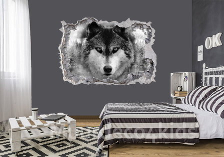 3D fotobehang Wolf