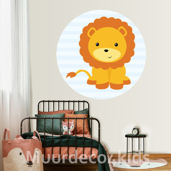 Kinderkamer behang cirkel Leeuw