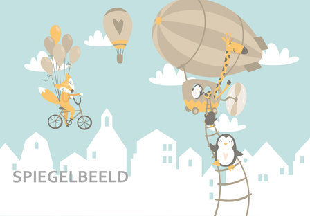 Zeppelin en dieren behang