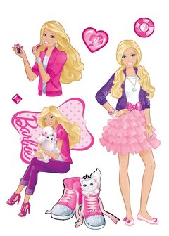Barbie muurstickers Pink