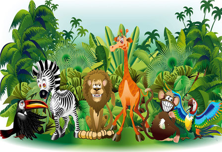 Jungle Animals fotobehang