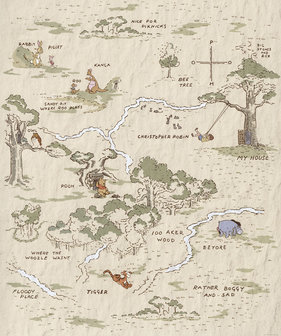 Winnie the Pooh behang Map