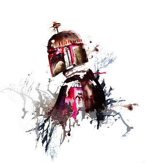 Star Wars behang Boba Fett Watercolor