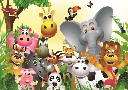 Jungle dieren fotobehang kinderkamer