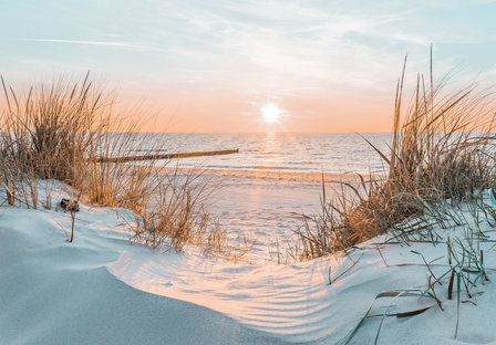 Strand behang zonsondergang 