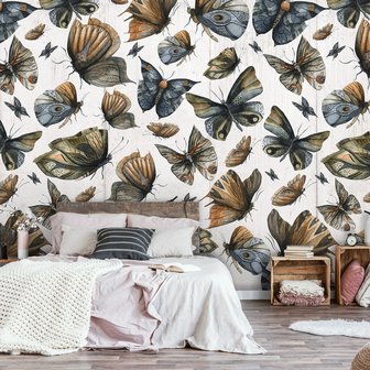 Grote vlinders behang