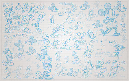 Mickey Mouse behang Sketches