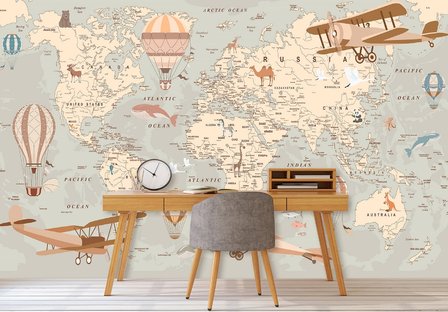 World map kids wallpaper