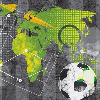 Voetbal behang Wereldkaart