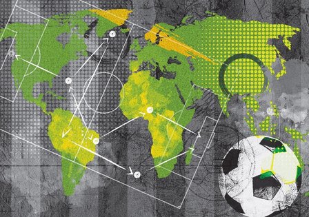Voetbal behang Wereldkaart