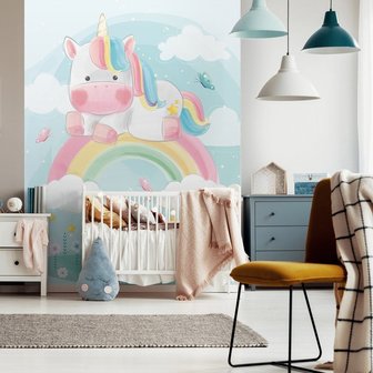 Unicorn behang babykamer