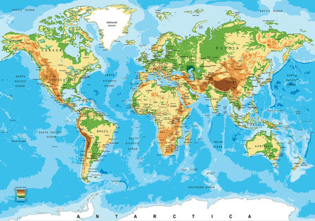 Wereldkaart fotobehang Atlas
