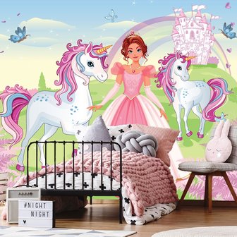 Princess fotobehang Unicorns