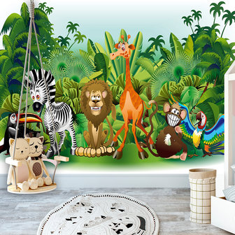 Jungle animals behang kinderkamer