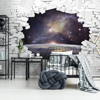 3D Muur vlies behang Space