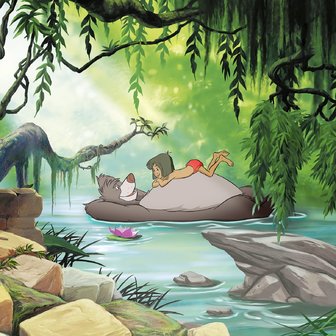 Jungle Book fotobehang Swimming with Baloo