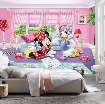 Minnie Mouse behang groen kleed 