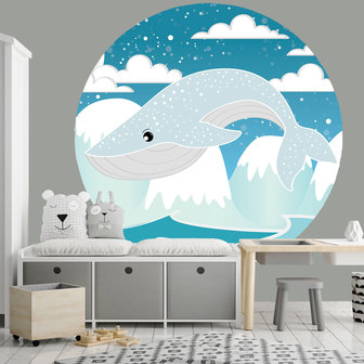 Behangcirkel Walvis kinderkamer