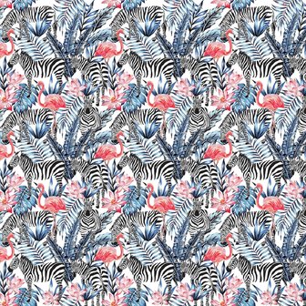 Flamingo behang met zebra