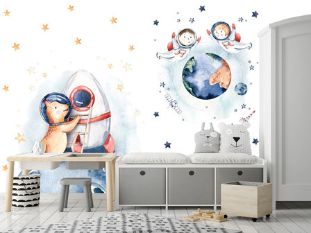 Aquarel behang Space Explorers