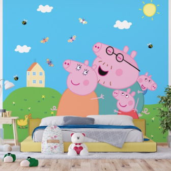 Peppa Pig behang kinderkamer