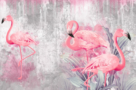 Flamingo behang VINYL