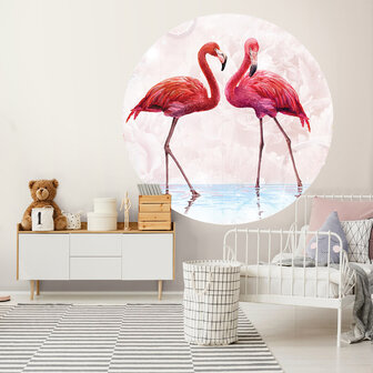 Behangcirkel Flamingo