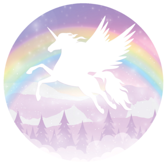 Muurcirkel Behangcirkel Pegasus eenhoorn Regenboog