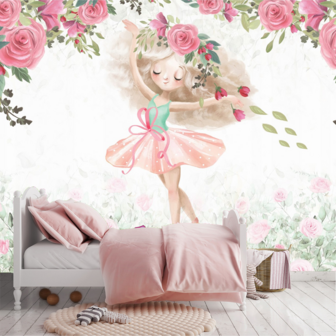 Ballerina behang kinderkamer