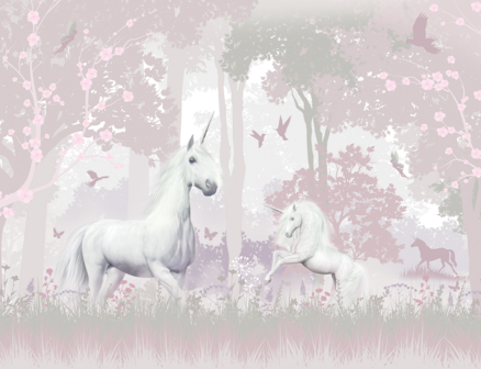 Eenhoorn behang Unicorn Forest 