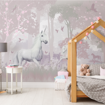 Eenhoorn behang Unicorn Forest 