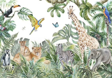 Kinderkamer Jungle behang Wild Animals