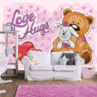 Teddy beer behang Love &amp; Hugs