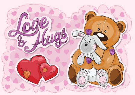Teddy beer behang Love &amp; Hugs