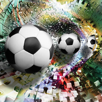 3D Voetbal behang Tunnel Puzzel