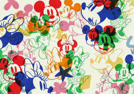 Mickey en Minnie Mouse behang Mixture