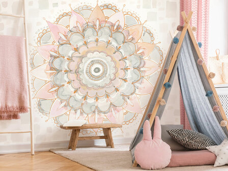 Mandala fotobehang Pastel