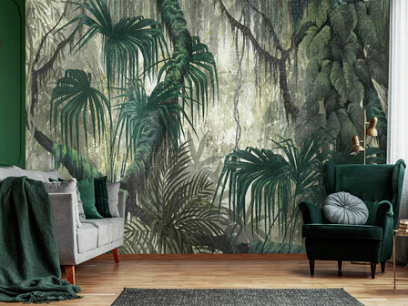 Tropical Jungle Art fotobehang