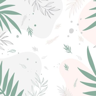 Palmbladeren fotobehang Groen Wit