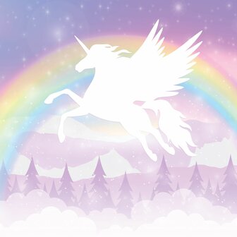 Pegasus eenhoorn behang Regenboog