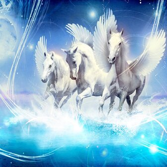 Paarden fotobehang Pegasus blauw