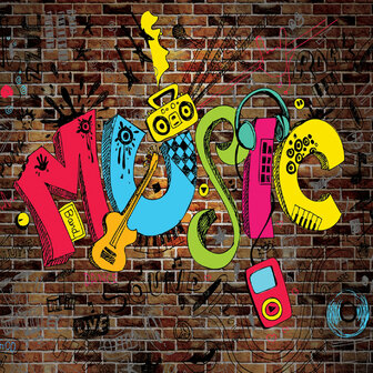Graffiti fotobehang Music II