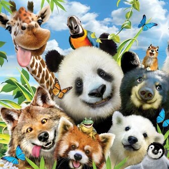 Selfie behang Jungle dieren